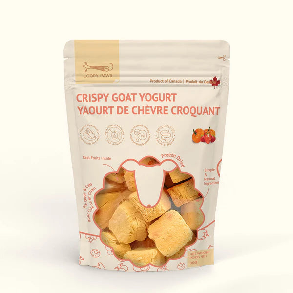 pumpkin + strawberry crispy goat yogurt | loopy paws