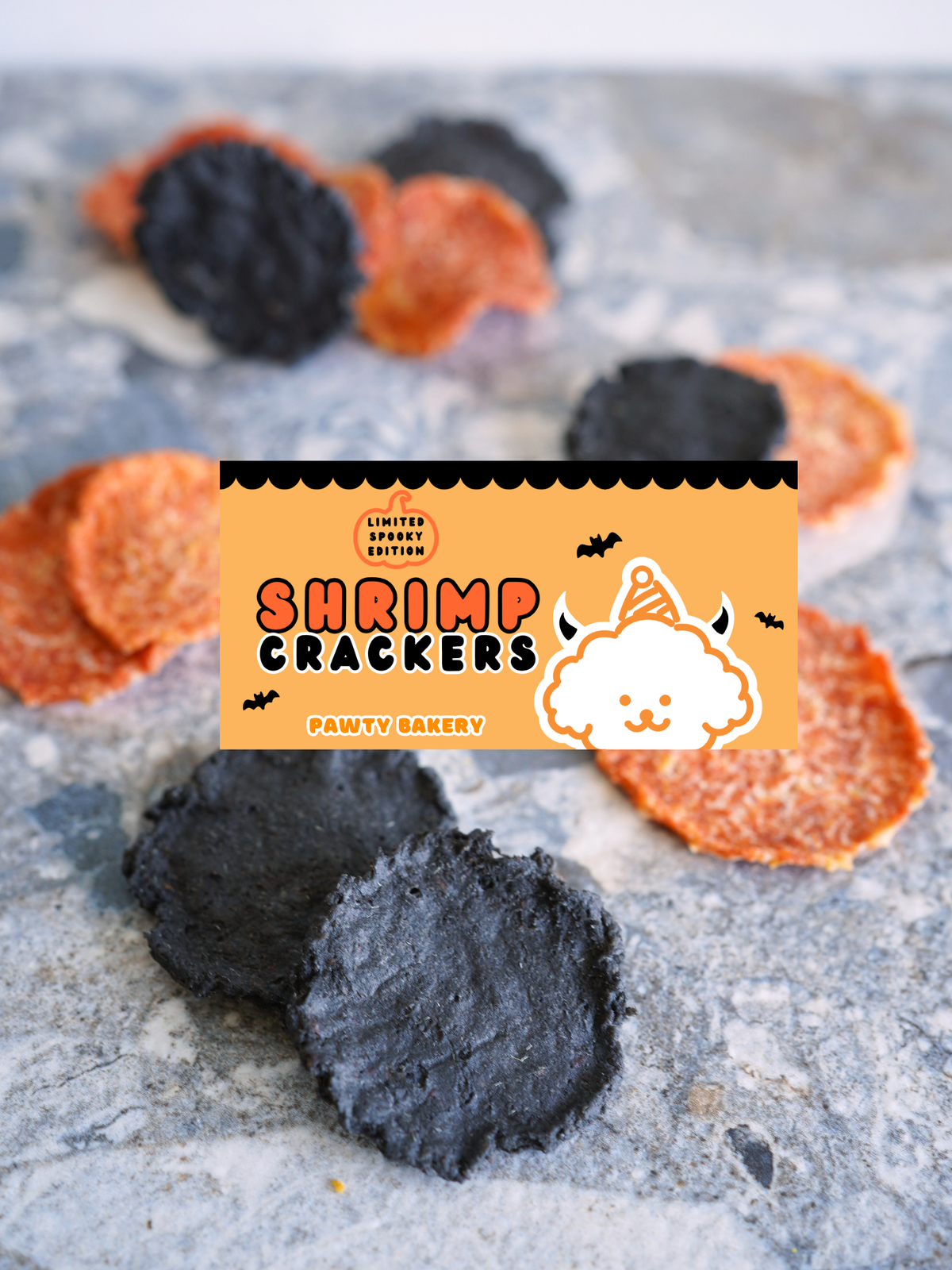 shrimp crackers *spooky edition* | pawty bakery