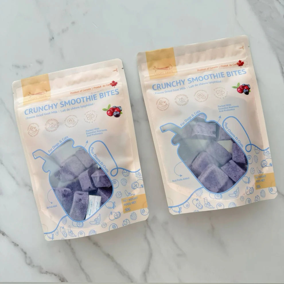 crunchy mixed berry smoothie bites | loopy paws
