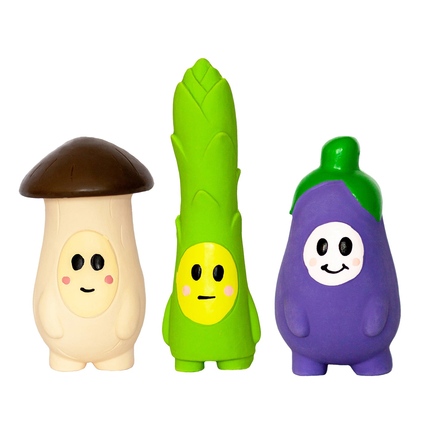 veggie squeaker squad | mushroom + asparagus + eggplant