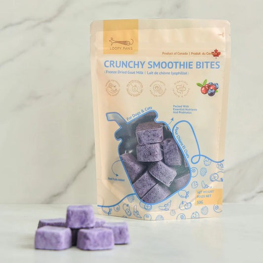 crunchy mixed berry smoothie bites | loopy paws