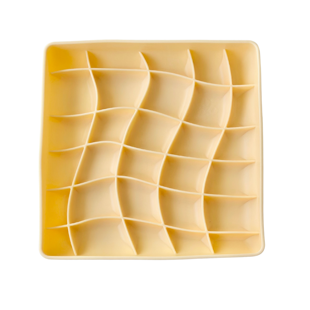 wavies slow feeder bowl | clementine