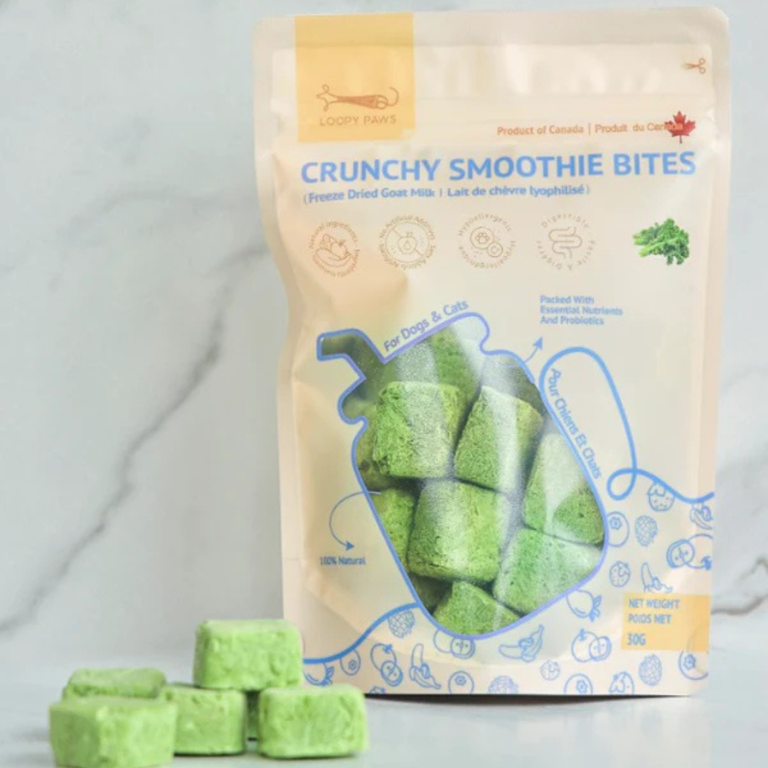 crunchy kale smoothie bites | loopy paws