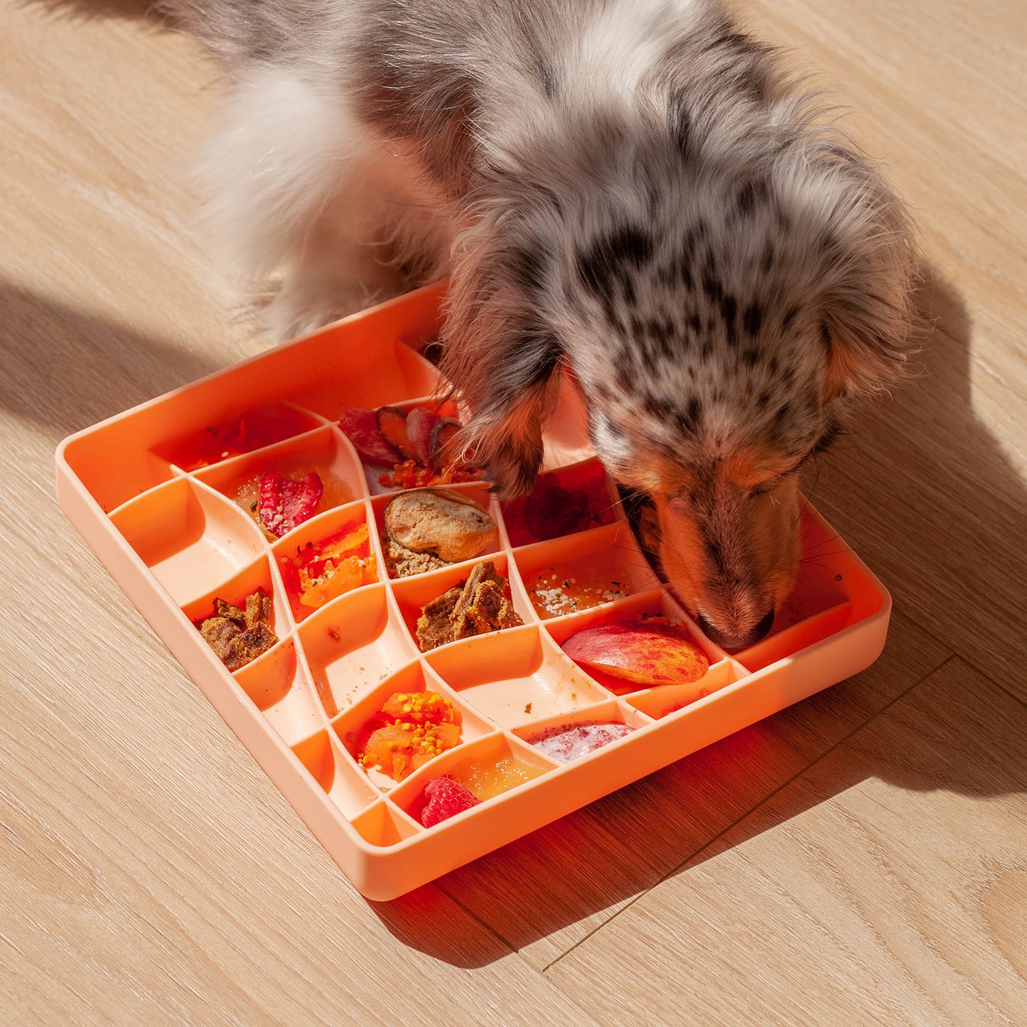 wavies slow feeder bowl | salmon